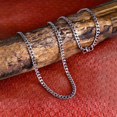 Picture of Men's Curb Chain Necklace Sterling Silver - Silver
