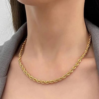 Picture of Golden Stylish Rofe Chain For Man & Women - Gold