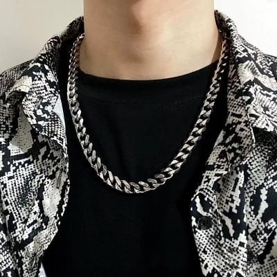 Picture of Titanium Stainless Steel Chain For Men - Silver