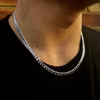 Picture of Titanium Stainless Steel Chain For Men - Silver