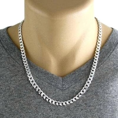 Picture of Titanium Stainless Steel Chain For Men - Silver
