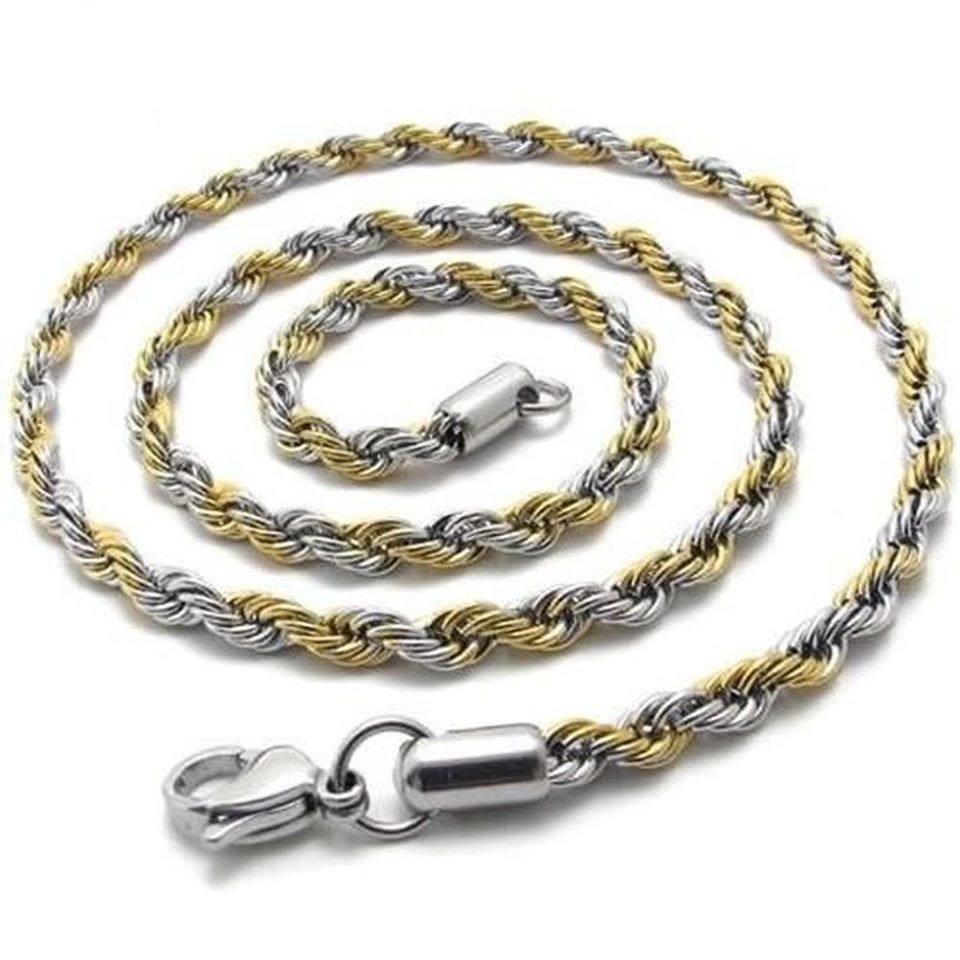 Picture of Silver & golden Mix Rofe Chain For Man & Women - Silver