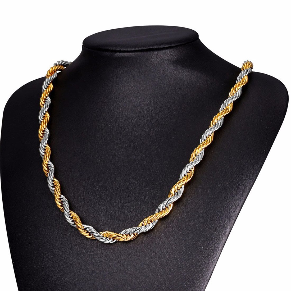 Picture of Silver & golden Mix Rofe Chain For Man & Women - Silver