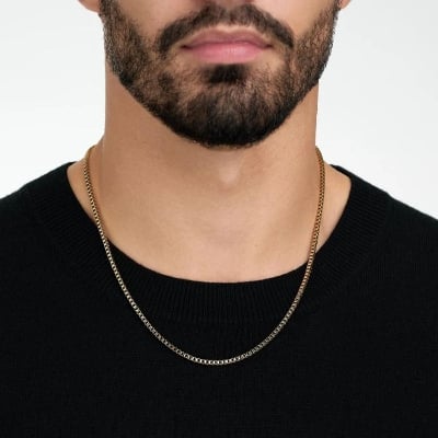 Picture of Stylish Golden Metal Chain For Men - Gold