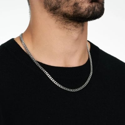 Picture of Men's Curb Chain Necklace Sterling Silver - Silver
