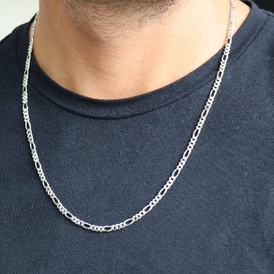 Picture of Stylish Silver Metal Chain For Men - Silver