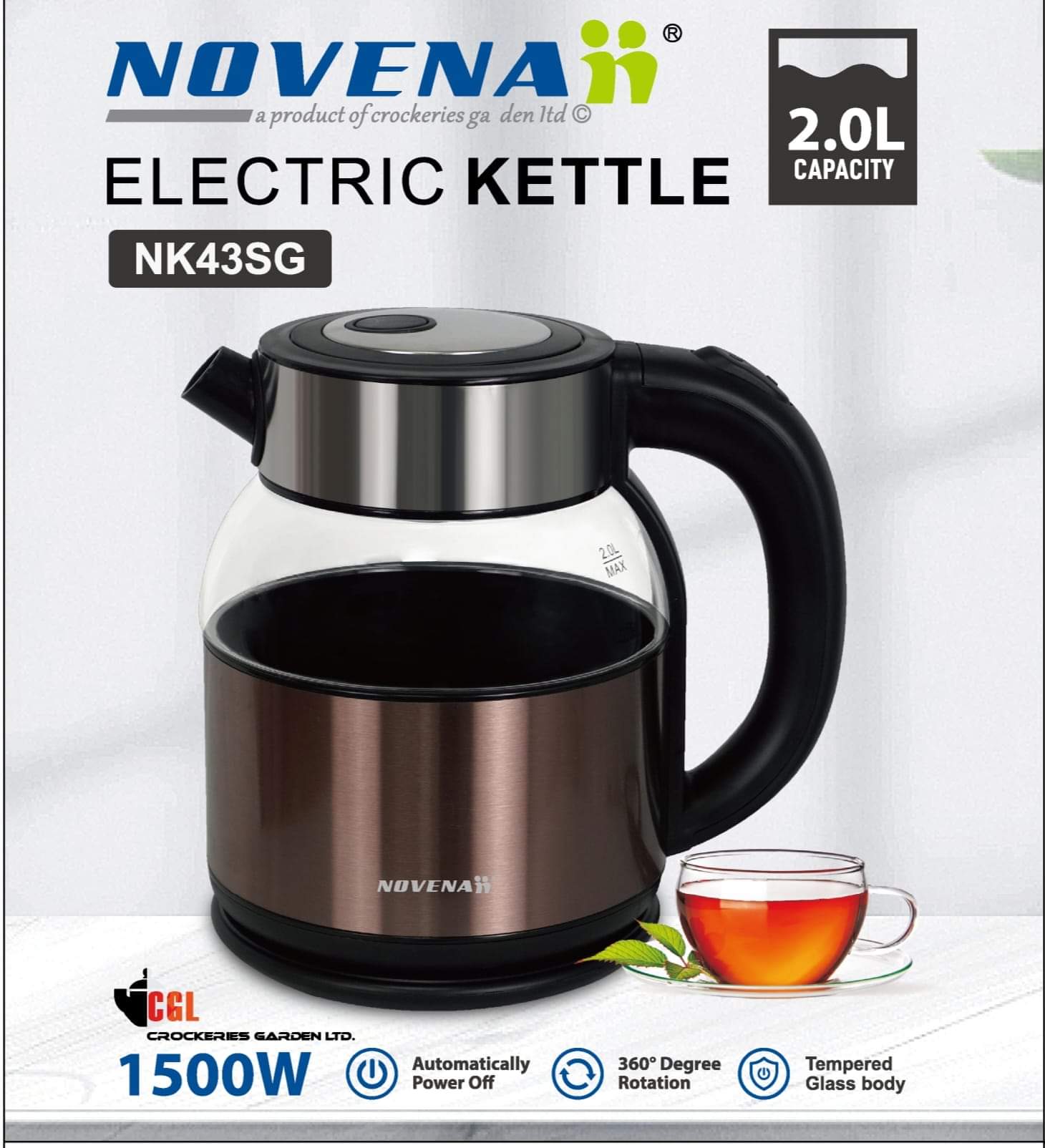 Picture of Novena Automatic Electric Kettle 2 Litter - NK43SG Multicolor
