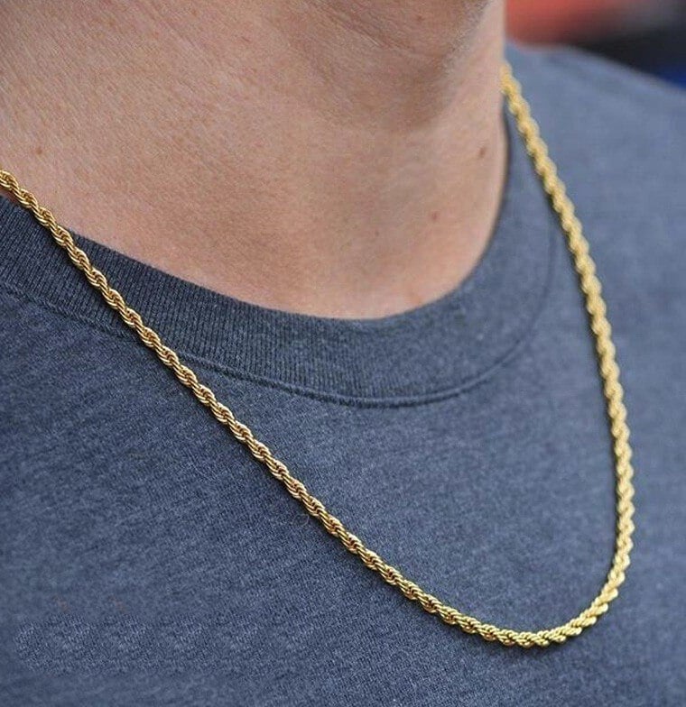 Picture of Men's Rofe Chain Necklace Sterling Golden - Gold