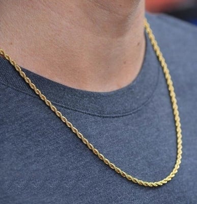 Picture of Men's Rofe Chain Necklace Sterling Golden - Gold