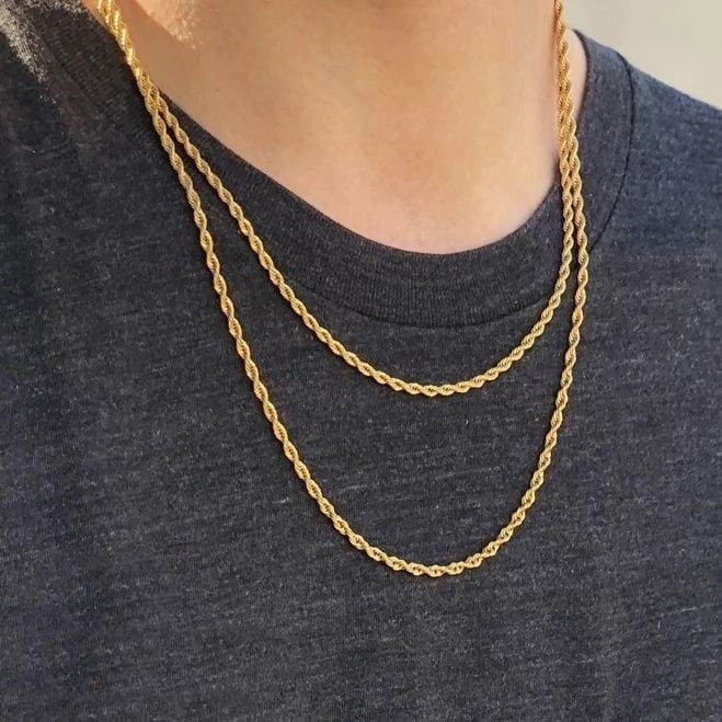 Picture of Men's Rofe Chain Necklace Sterling Golden - Gold