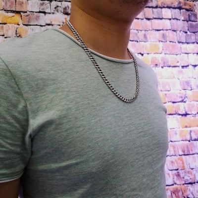 Picture of Revere Sterling Silver Solid Curb 24 Inch Chain - Silver