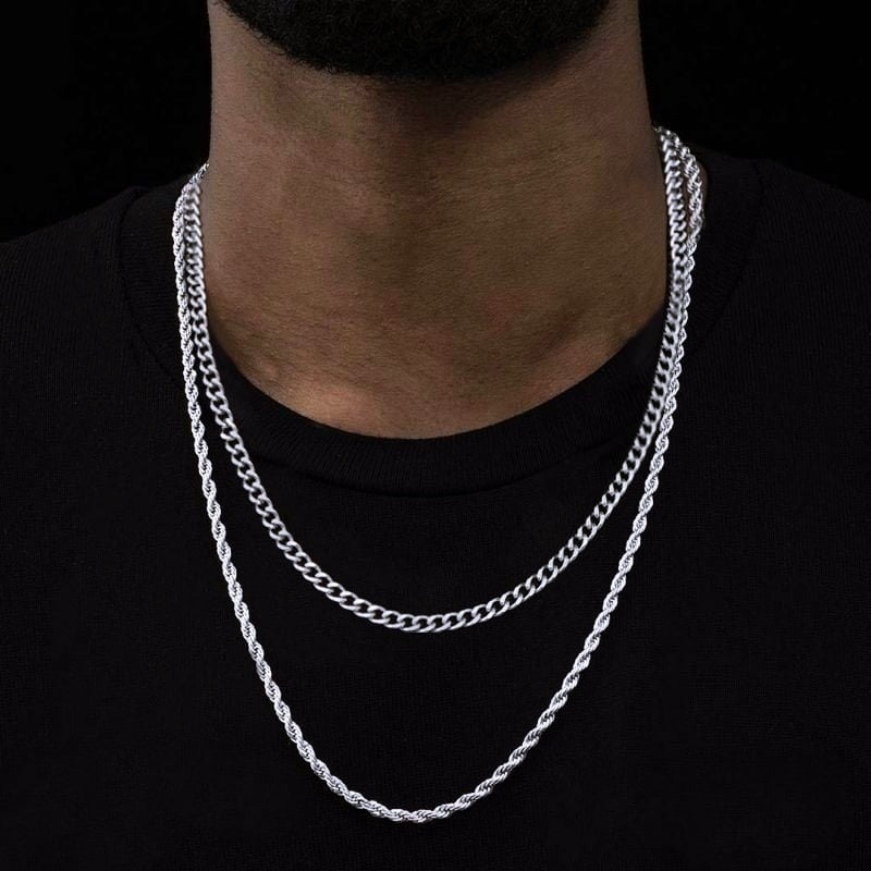 Picture of Revere Sterling Silver Solid Curb 24 Inch Chain - Silver