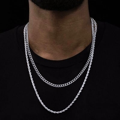 Picture of Revere Sterling Silver Solid Curb 24 Inch Chain - Silver