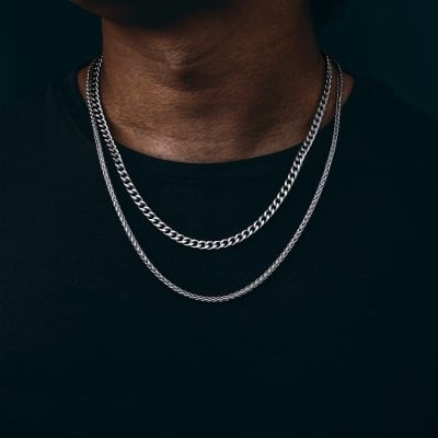 Picture of Revere Sterling Silver Solid Curb 24 Inch Chain - Silver