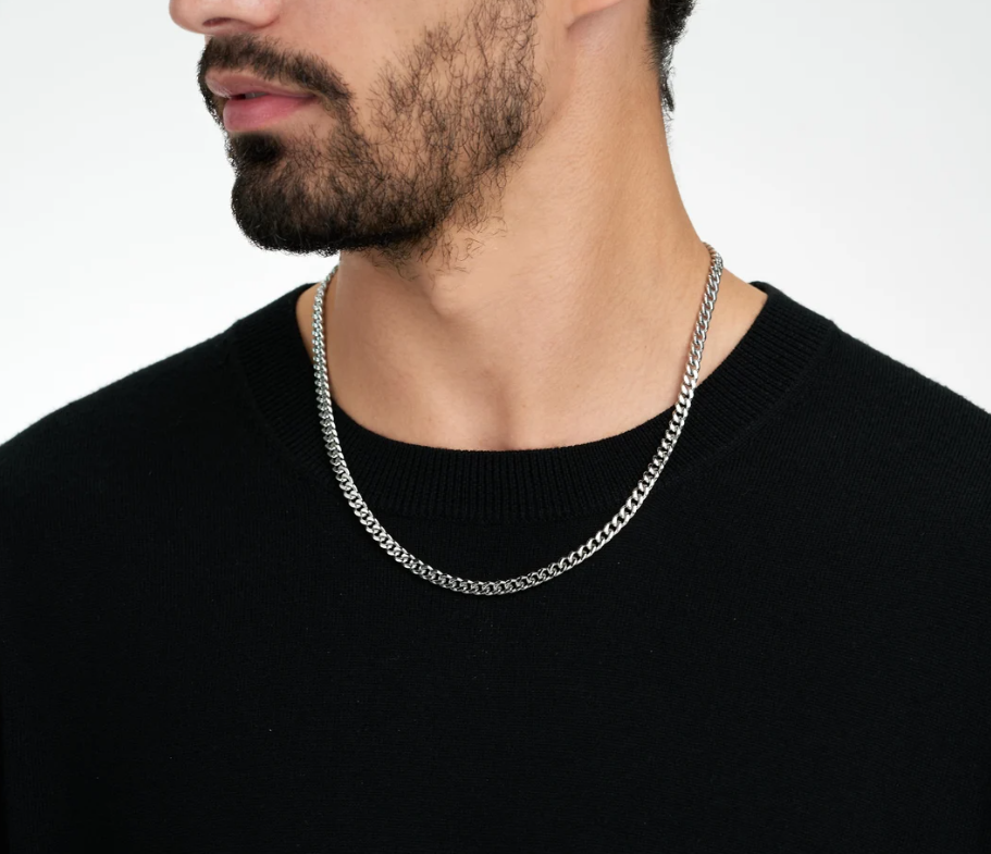 Picture of Titanium Stainless Steel Chain For Men - Silver