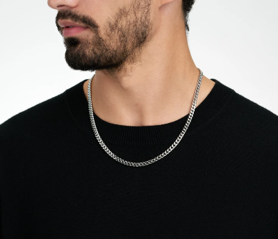 Picture of Titanium Stainless Steel Chain For Men - Silver