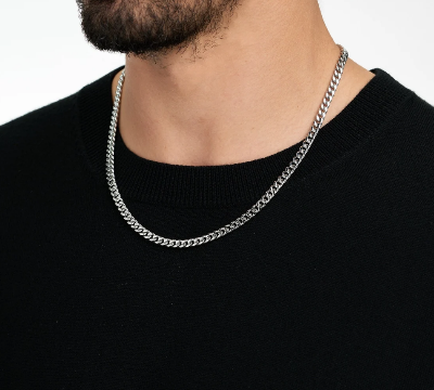 Picture of Titanium Stainless Steel Chain For Men - Silver