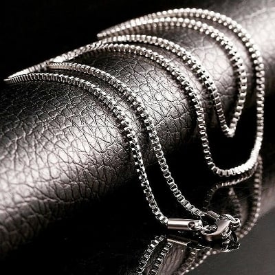 Picture of Stylish Silver Metal Chain For Men - Silver