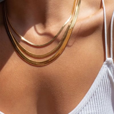 Picture of New Golden Metal Snake Chain For Men & Women - Silver