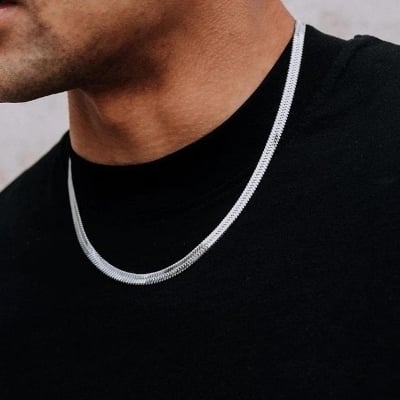 Picture of Snake Chain For Men & Women- Fashionabl Silver Metal Chain - Silver
