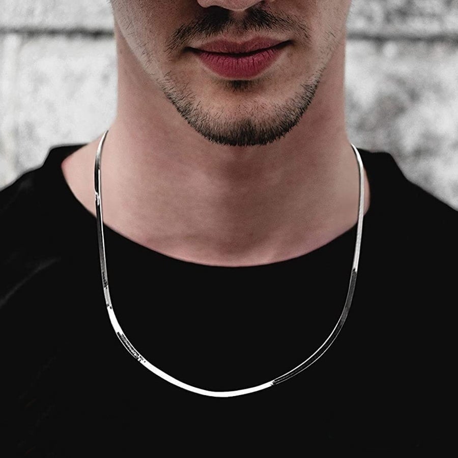 Picture of Snake Chain For Men & Women- Fashionabl Silver Metal Chain - Silver