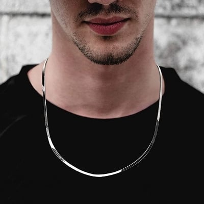 Picture of Snake Chain For Men & Women- Fashionabl Silver Metal Chain - Silver