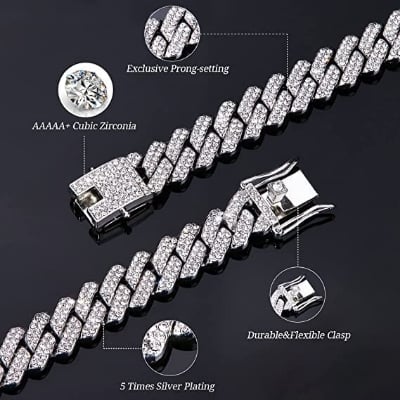 Picture of Silver Stainless Steel Stone Chain For Women - Silver