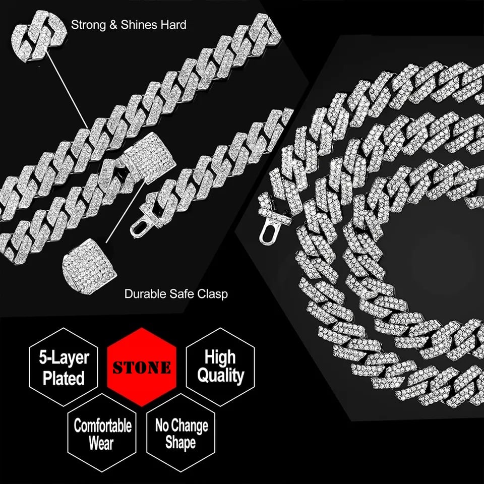 Picture of Silver Stainless Steel Stone Chain For Women - Silver