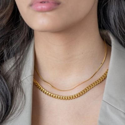 Picture of Titanium Stainless Steel Chain For Women - Gold