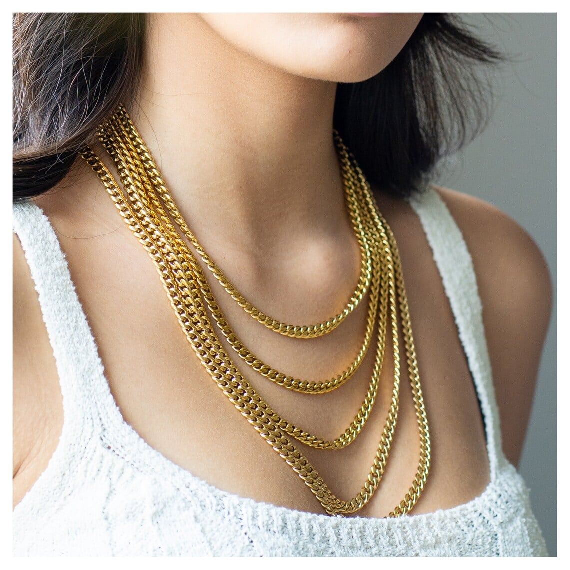 Picture of Titanium Stainless Steel Chain For Women - Gold