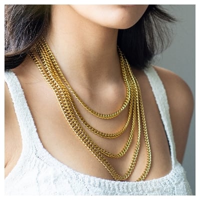 Picture of Romantic Stainless Steel Women's Chain - Gold