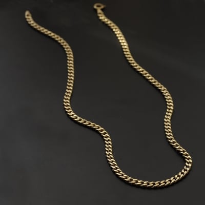 Picture of Women's Solid Sterling Rhodium Plated Chain Necklace - Gold