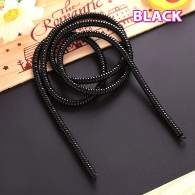 Picture of Mobile Phone Wire Cord Rope Protector USB Charging Cable - Black