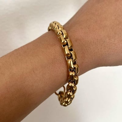 Picture of Stainless Steel Chain Bracelets For Man & Women - Gold