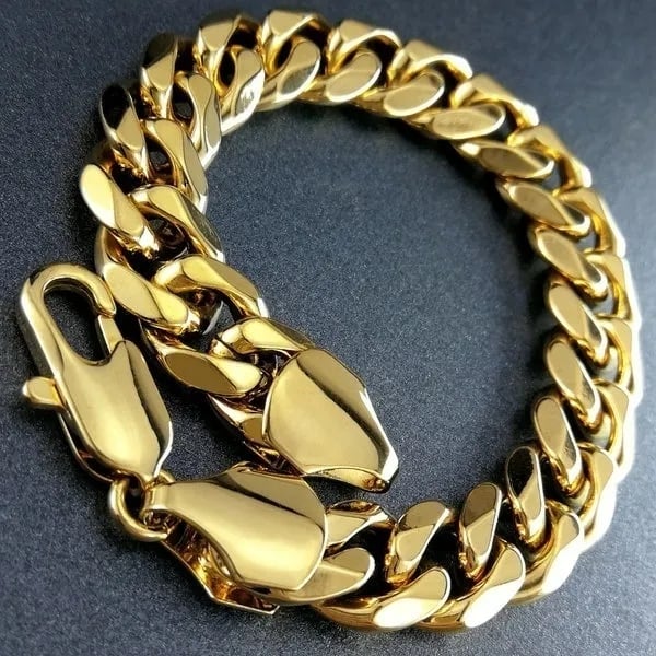 Picture of Men Bracelet Gifts Mens Hand Chain Bracelet - Gold