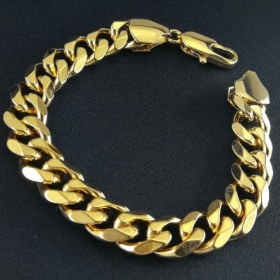 Picture of Men Bracelet Gifts Mens Hand Chain Bracelet - Gold