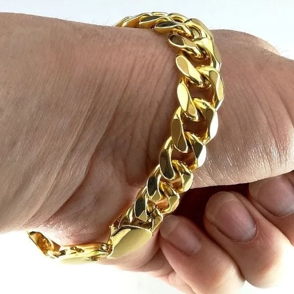Picture of Men Bracelet Gifts Mens Hand Chain Bracelet - Gold