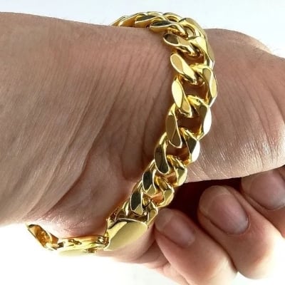 Picture of Men Bracelet Gifts Mens Hand Chain Bracelet - Gold