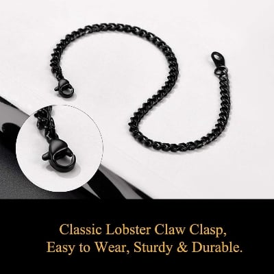 Picture of Fashion Man Jewelry Chain Bracelets- Black Fashion Bracelet - Black
