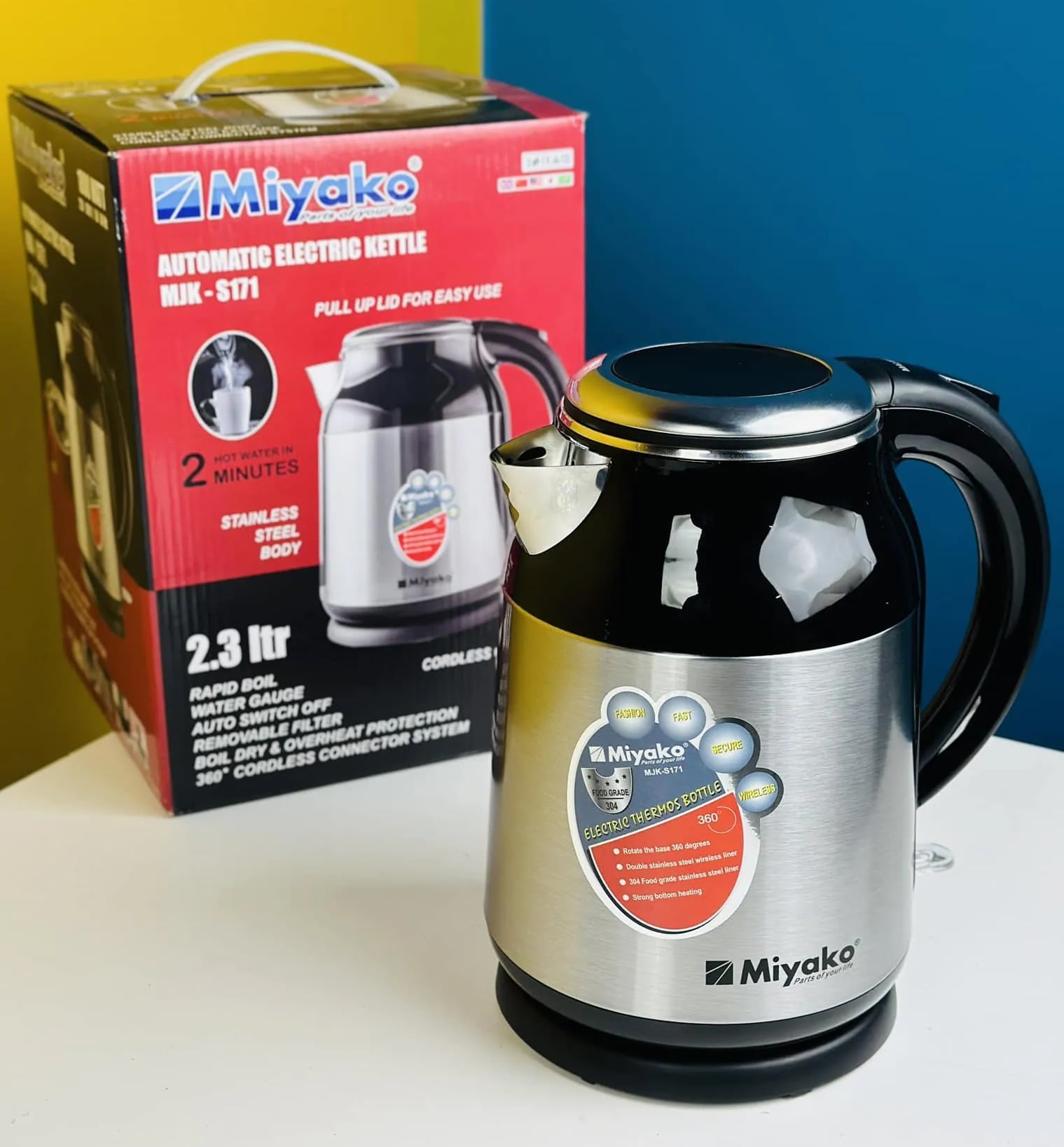 Picture of 2.3 Litre Miyako Automatic Electric Kettle  MJK-S171  Made in Malaysia Multicolor