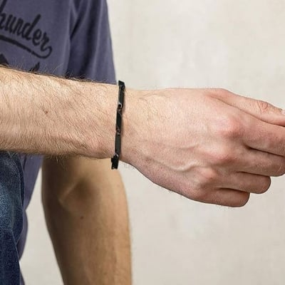 Picture of Men's Bracelet Men's-Stainless Steel Bracelet-Unique Bracelet for Men - Black