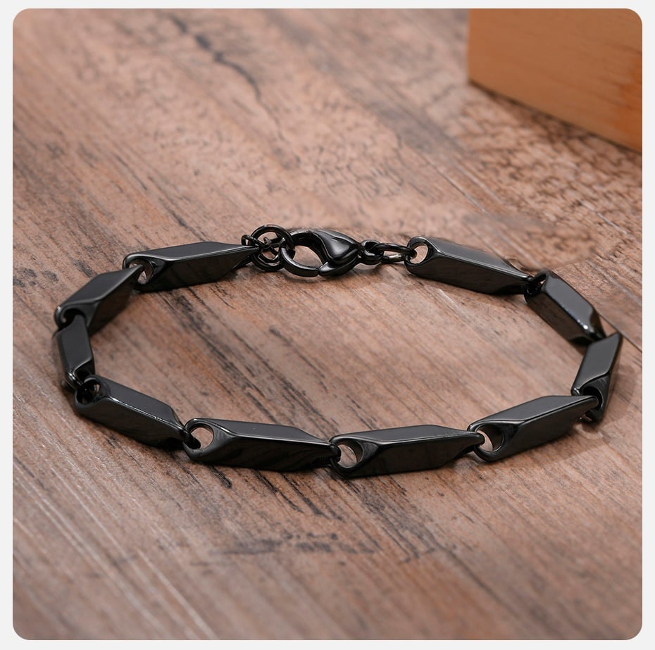 Picture of Men's Bracelet Men's-Stainless Steel Bracelet-Unique Bracelet for Men - Black