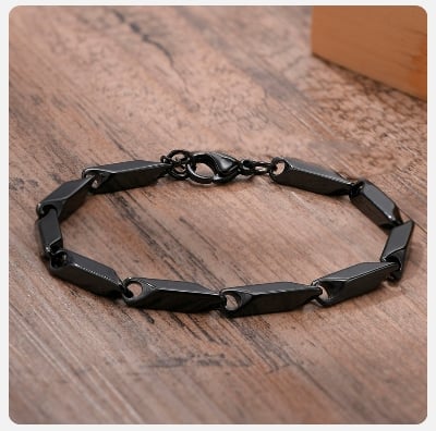 Picture of Men's Bracelet Men's-Stainless Steel Bracelet-Unique Bracelet for Men - Black