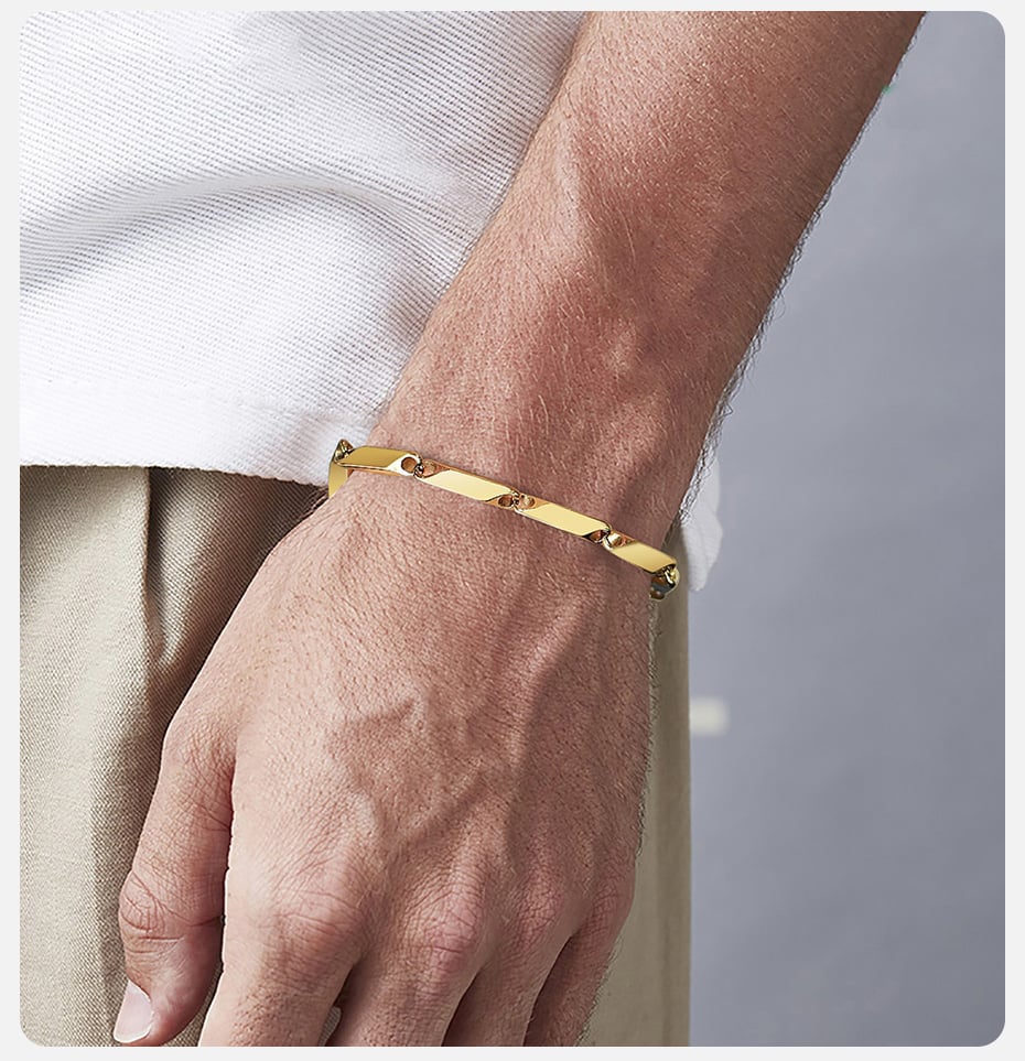 Picture of Men's Fashionabl Chain Bracelet- Fashion Chain Bracelet - Gold