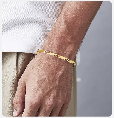 Picture of Men's Fashionabl Chain Bracelet- Fashion Chain Bracelet - Gold
