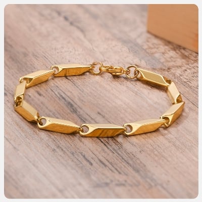 Picture of Men's Fashionabl Chain Bracelet- Fashion Chain Bracelet - Gold