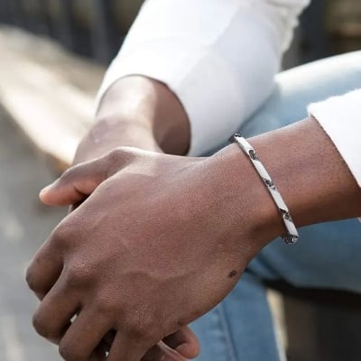 Picture of Silver Stylish Bracelet For Man_Fashion Man's Bracelet - Silver