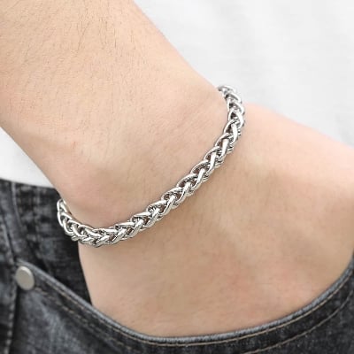 Picture of New American Chain Bracelet For Men_Silver Round Bracelet For Man - Silver