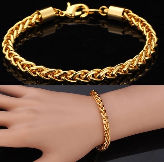 Picture of Men and Women Chain Bracelet_Golen Round Bracelet For Man - Gold
