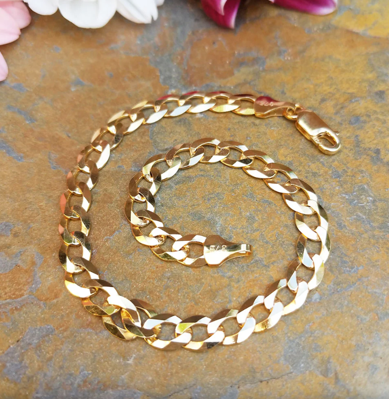 Picture of Golden Stylish Bracelet -Powerful Stainless Steel- Fashion Chain Bracelet - Gold